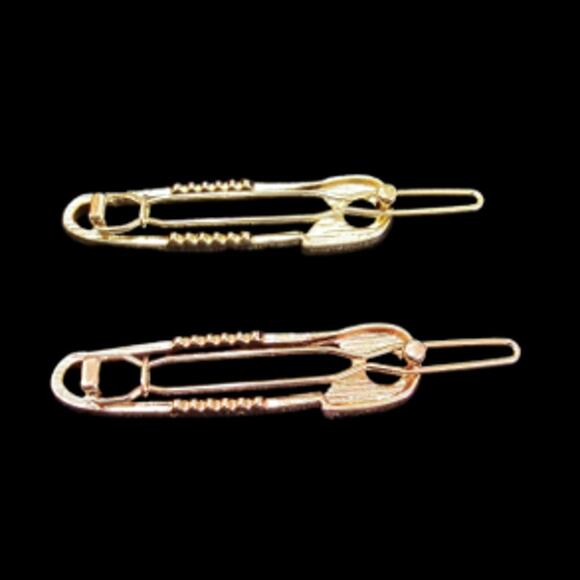 Women's Gold-Brass Toned Hair Accessory Barrett Up-do Fashion Jewelry 7Pc Bundle - Picture 2 of 5